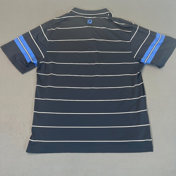 Footjoy Men's XL Multicolor Striped Short Sleeve Golf Polo Shirt Two Tone Logo - Picture 6 of 7